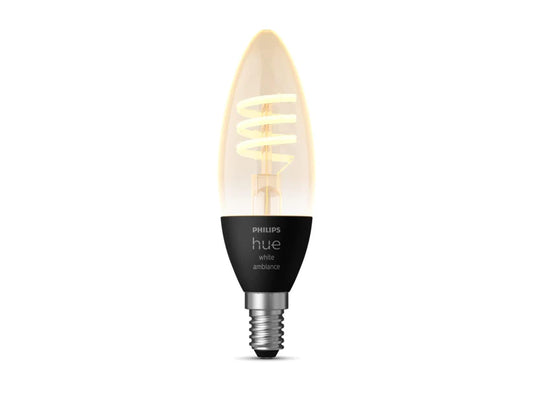 Philips Hue E14 Candle Filament Globe - White Ambience